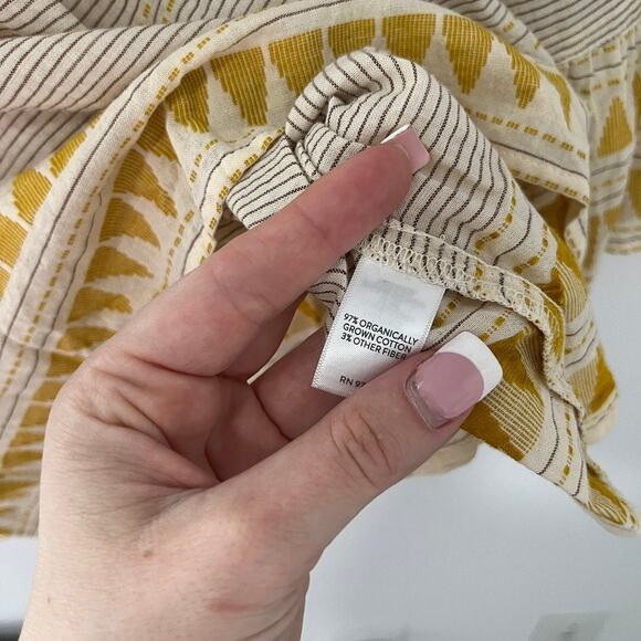 J. Jill Brown & Yellow Stripe Blouse Size Medium - Picture 4 of 5